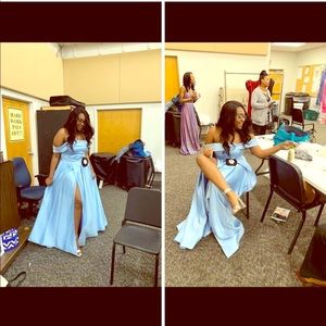 Light Blue off the shoulder